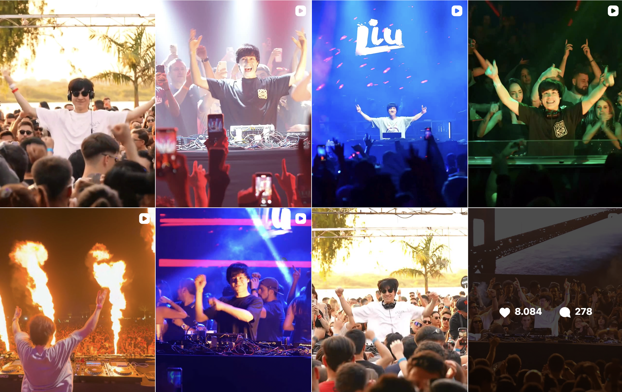 LIU live shows Instagram grid